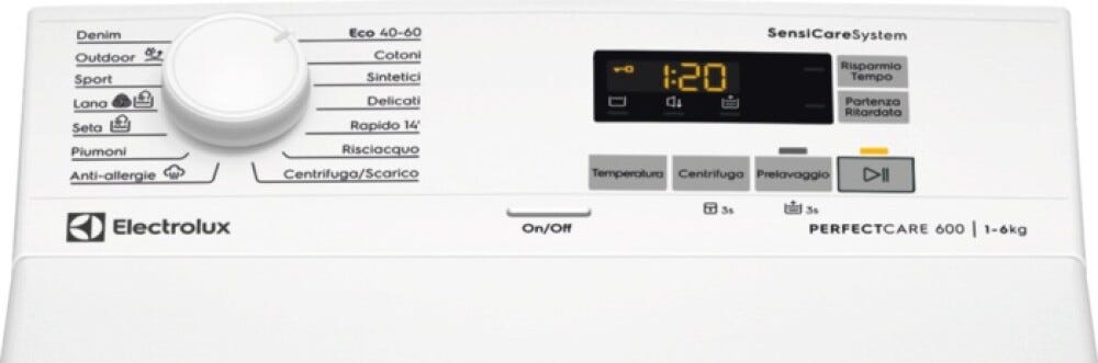 Electrolux EW6T526B serie 600 SensiCare Lavatrice a carica dall'alto cm. 40 - 6 kg - bianco