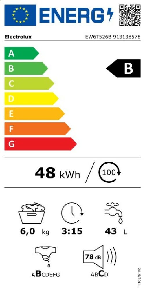 Electrolux EW6T526B serie 600 SensiCare Lavatrice a carica dall'alto cm. 40 - 6 kg - bianco
