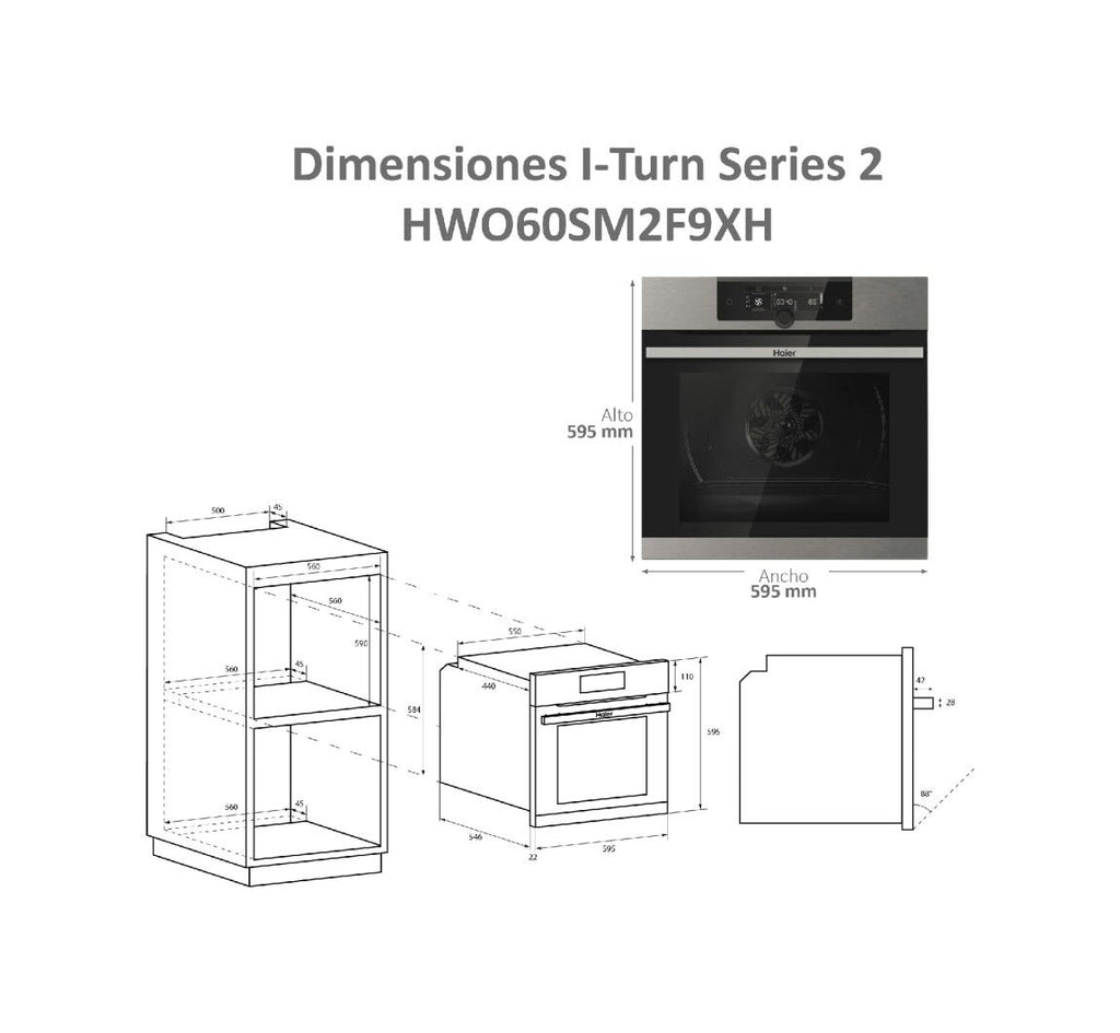 Haier HWO60SM2F9XH I-Turn Serie 2 Forno elettrico pirolitico cm. 60 - inox