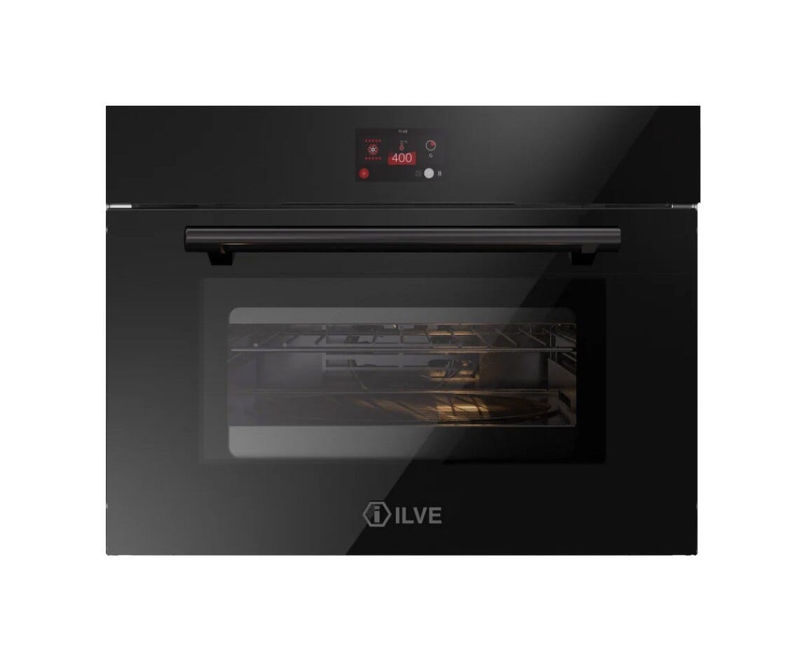 ILVE 645GTZ41 Professional Plus Forno elettrico compatto multifunzione 400 °C (Pizza Party) cm 60 h 45 - vetro nero
