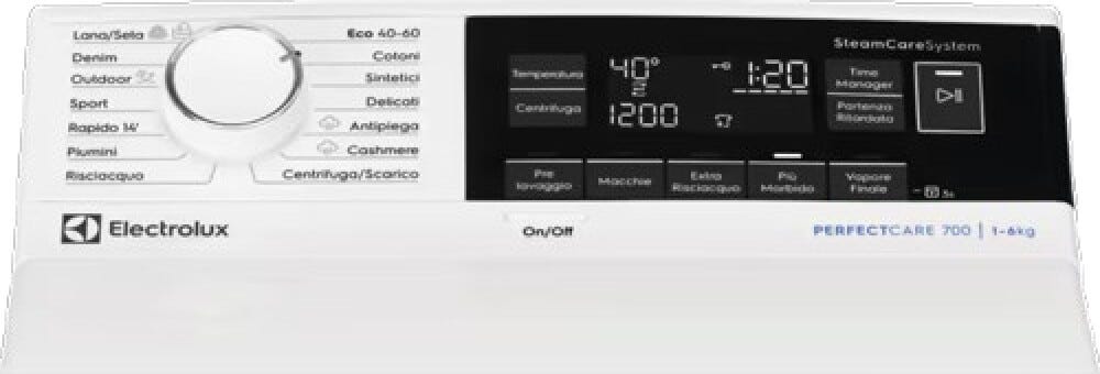 Electrolux EW7T336A serie 700 SteamCare Lavatrice a carica dall'alto cm. 40 - 6 kg - bianco