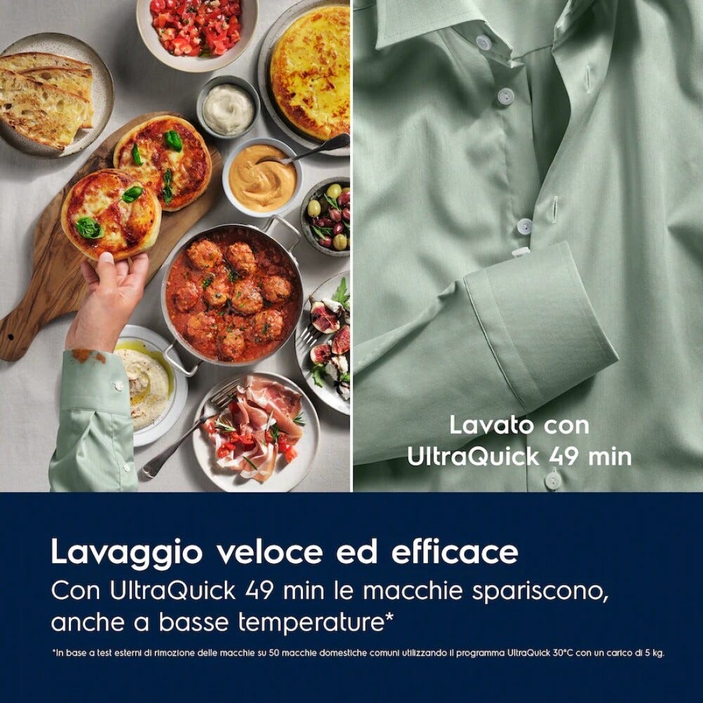 Electrolux EW8W7117GCQ serie 800 UltraCare Autodose Lavasciuga cm.60 - lavaggio 11kg - asciugatura 7kg - bianco