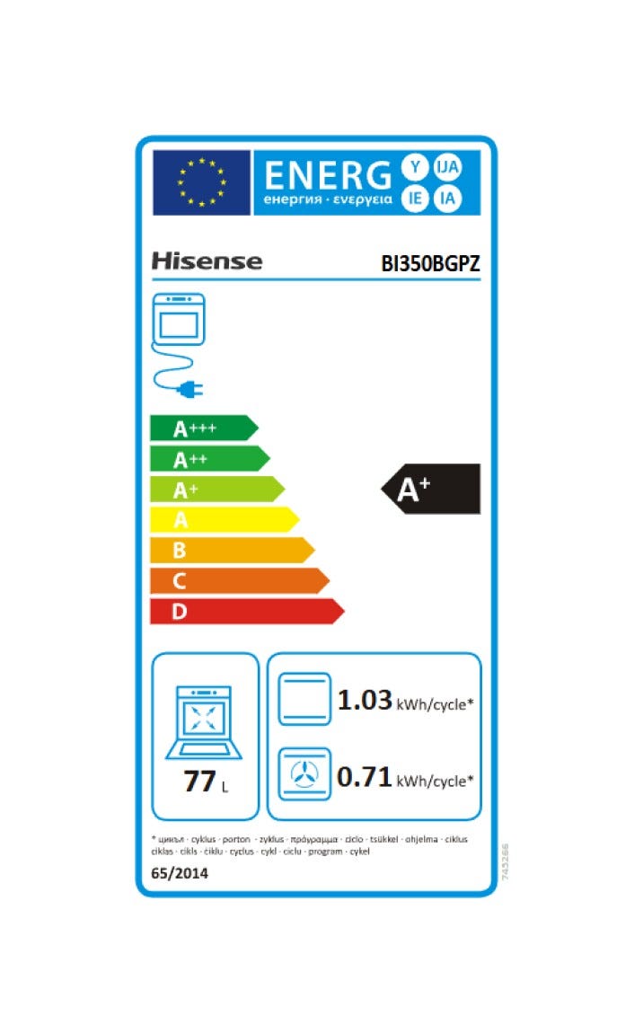 Hisense BI350BGPZ Forno elettrico pirolitico cm. 60 - nero