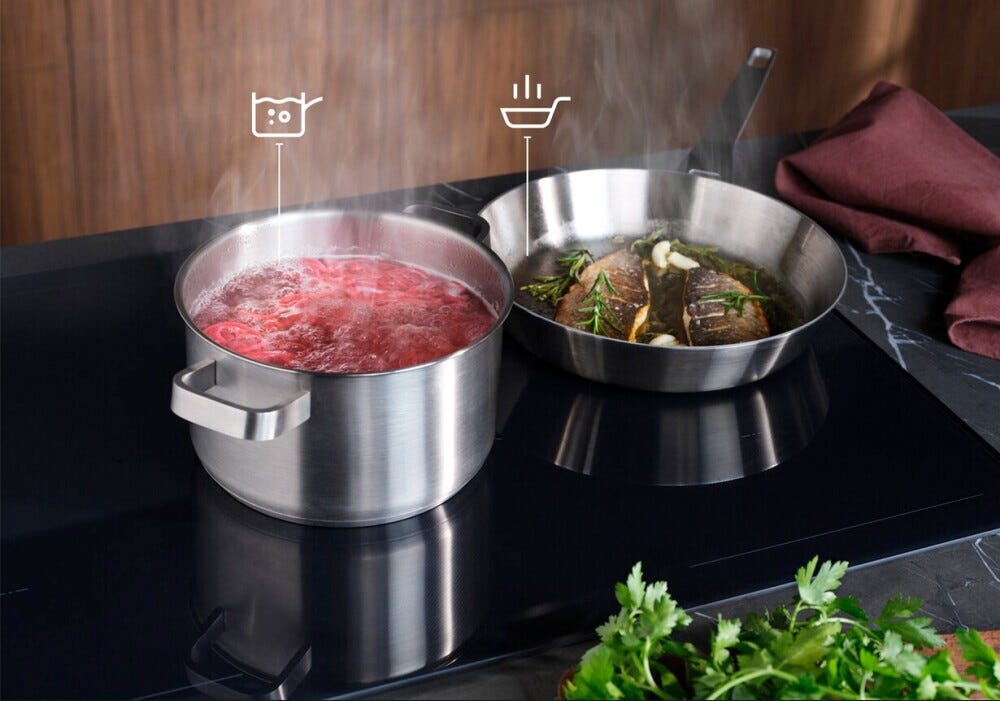 AEG NII64B30AZ 8000 Piano cottura a induzione 60 cm, 4 zone, SenseBoil & Fry, SaphirMatt nero opaco