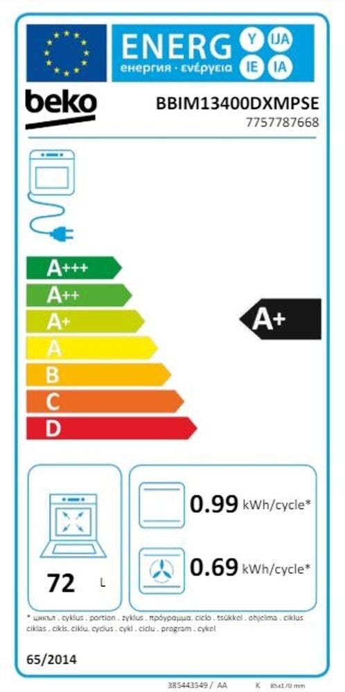 Beko BBIM13400DXMPSE bPRO500 Forno elettrico pirolitico cm. 59 - nero