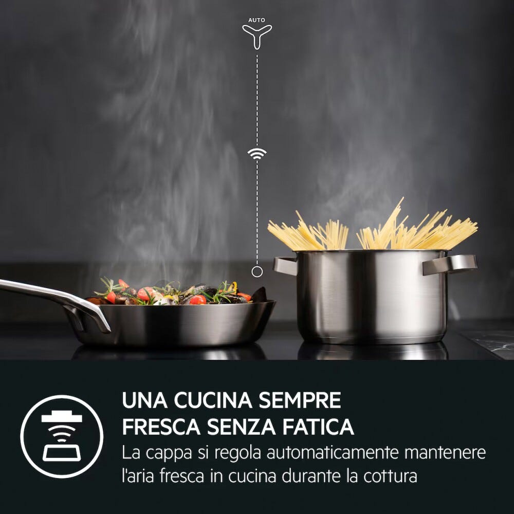 AEG NII74B30FB Serie 8000 SenseBoil+Fry Piano cottura a induzione, 68 cm, 4 zone, SenseBoil+Fry, Bridge, Hob2Hood