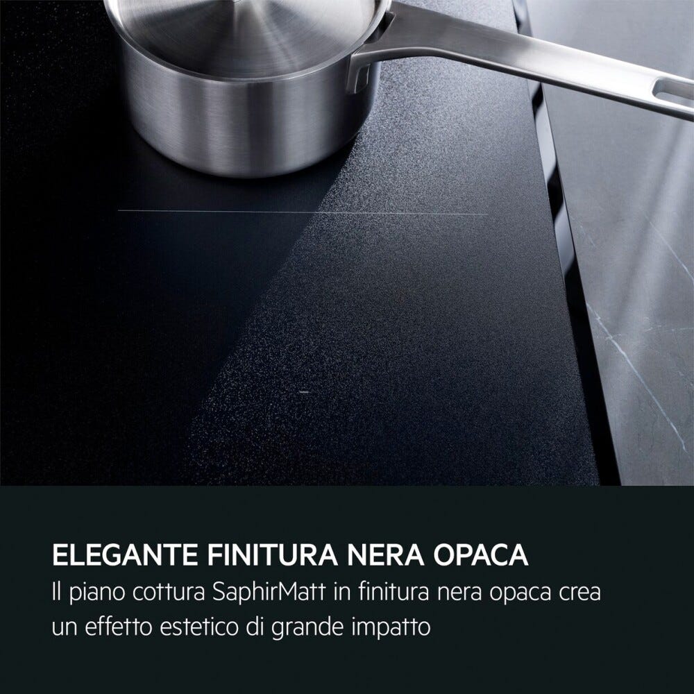 AEG NIK85M00AZ 6000 Piano cottura a induzione 80 cm, 5 zone con Doppio Bridge, Hob2Hood, SaphirMatt