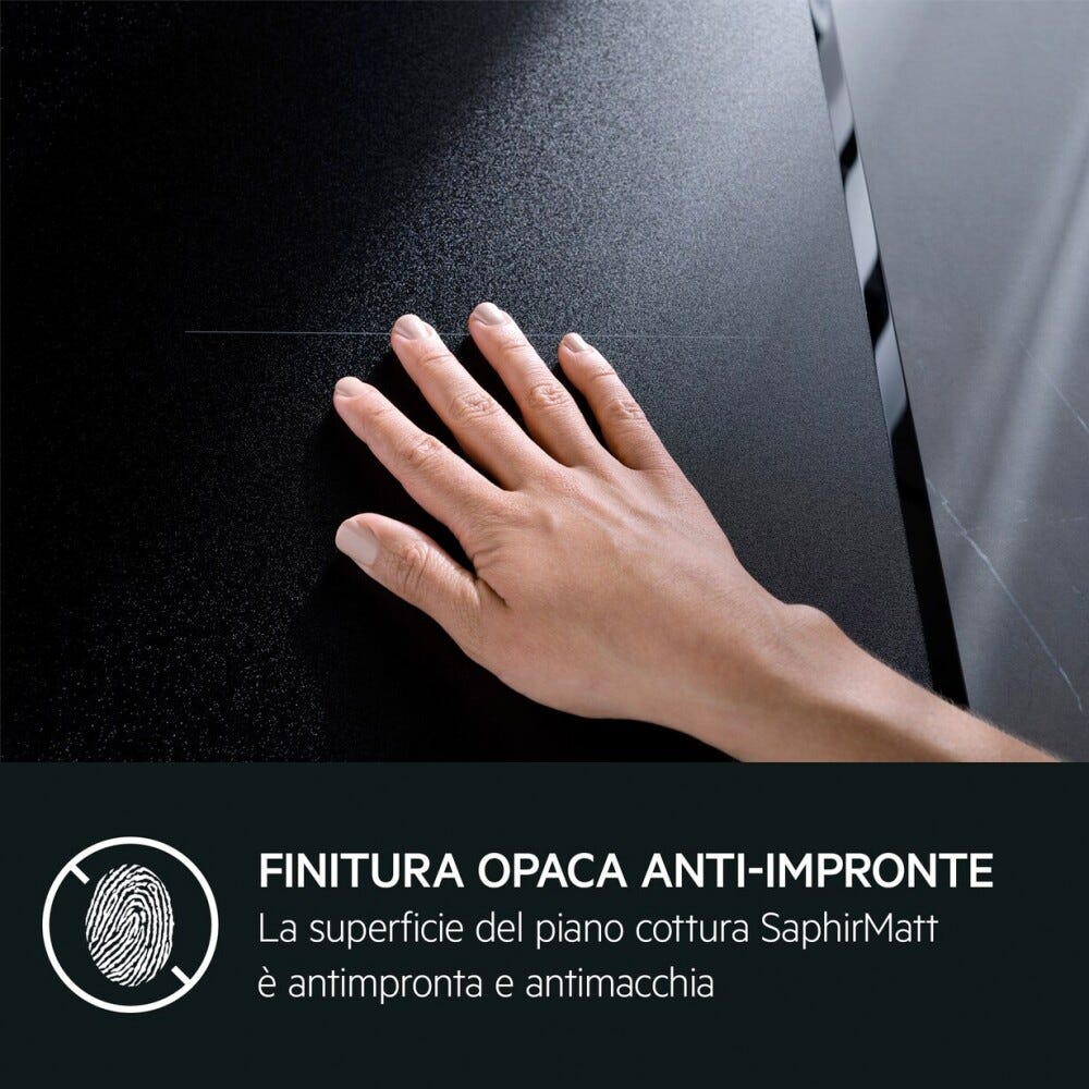 AEG NIK85M30AZ 8000 Piano cottura a induzione 80 cm, 5 zone, SenseBoil & Fry, SaphirMatt nero opaco