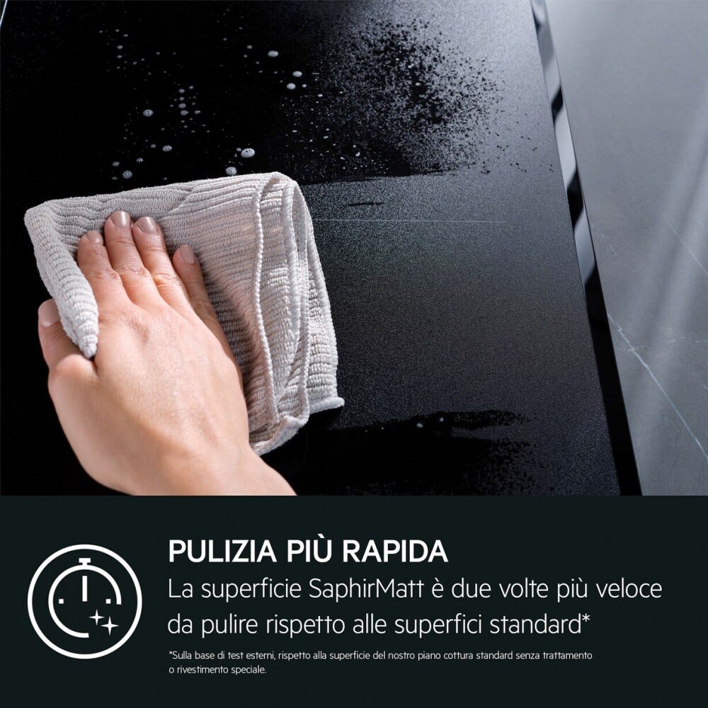 AEG NIK85M30AZ 8000 Piano cottura a induzione 80 cm, 5 zone, SenseBoil & Fry, SaphirMatt nero opaco