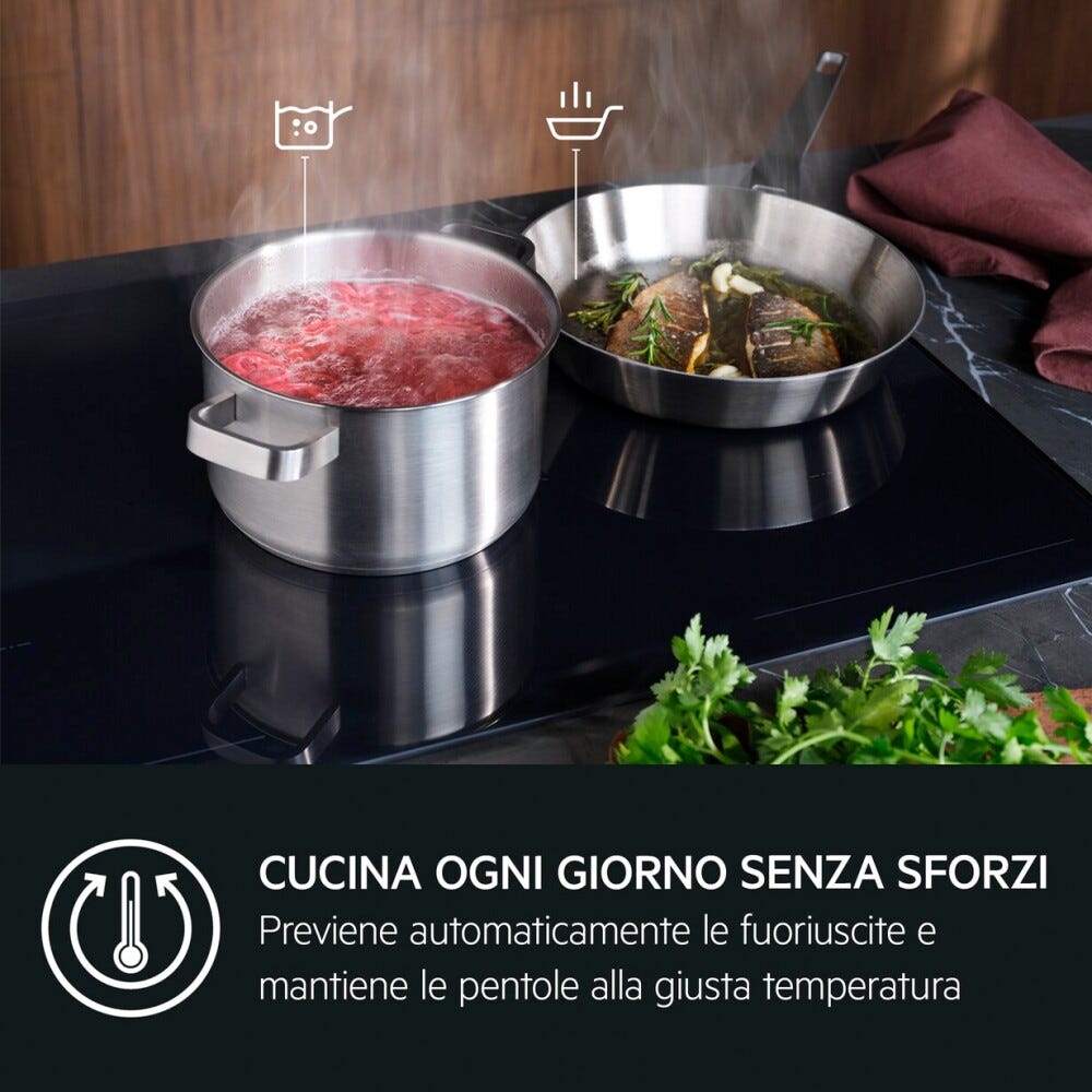 AEG NIK85M30FB Serie 8000 SenseBoil+Fry Piano cottura a induzione cm. 80 - vetroceramica nero