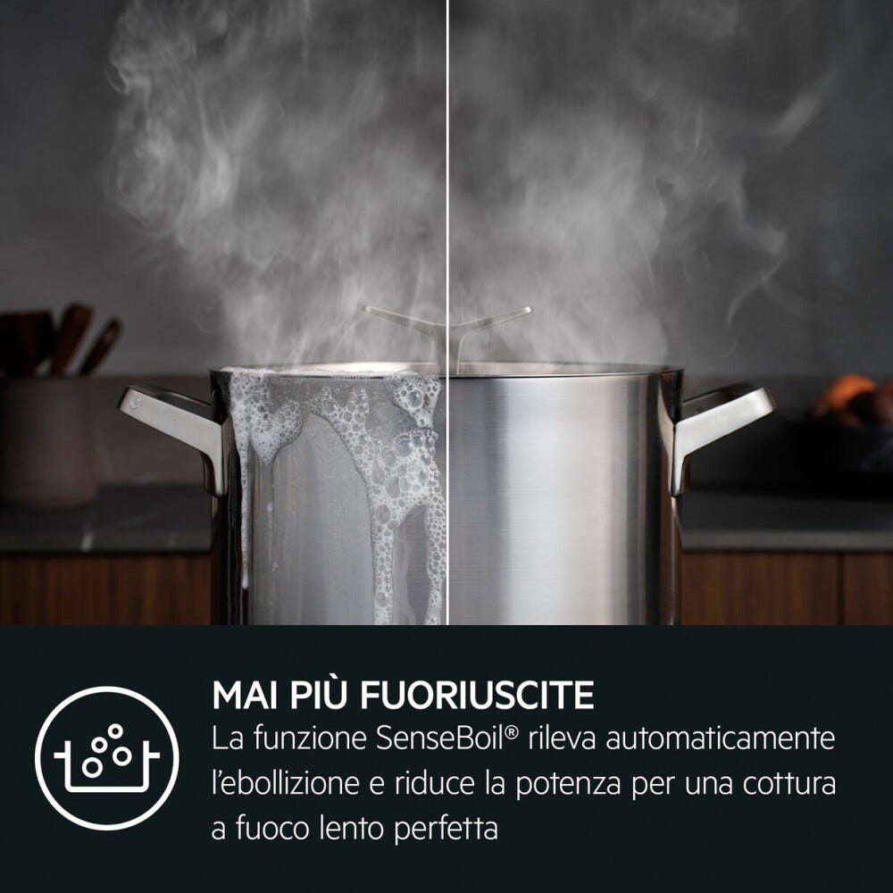 AEG NIK85M30FB Serie 8000 SenseBoil+Fry Piano cottura a induzione cm. 80 - vetroceramica nero