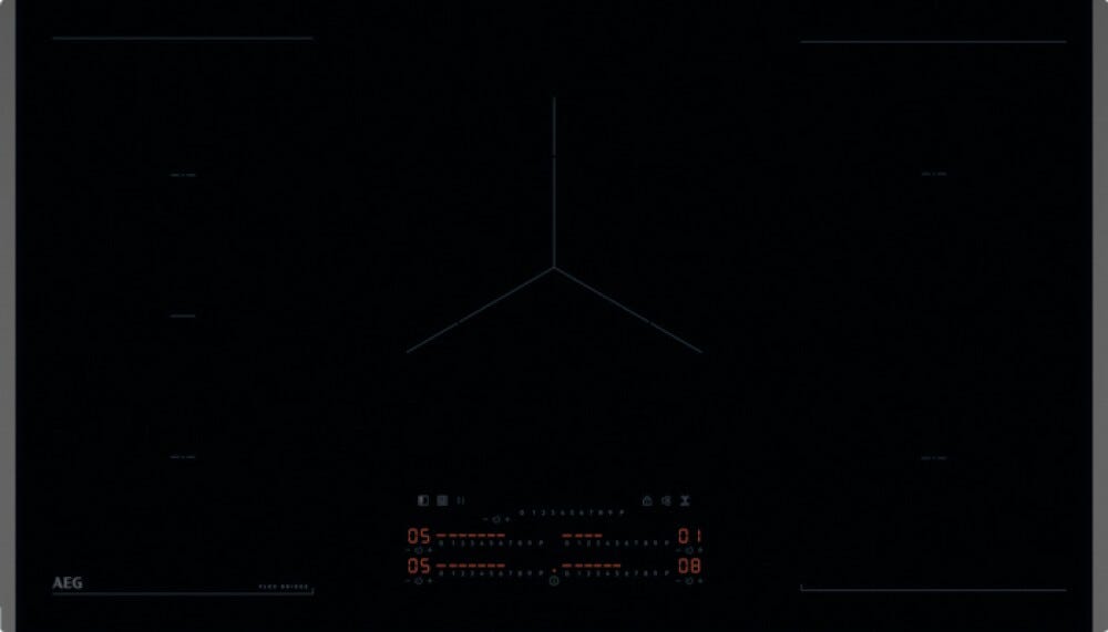 AEG NIK95I00FB 6000 FlexBridge Piano cottura ad induzione 91 cm, 5 zone FlexiBridge, PowerSlide, Hob2Hood, nero