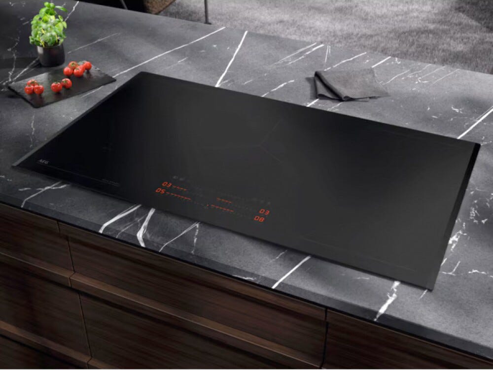 AEG NIK95I00FB 6000 FlexBridge Piano cottura ad induzione 91 cm, 5 zone FlexiBridge, PowerSlide, Hob2Hood, nero