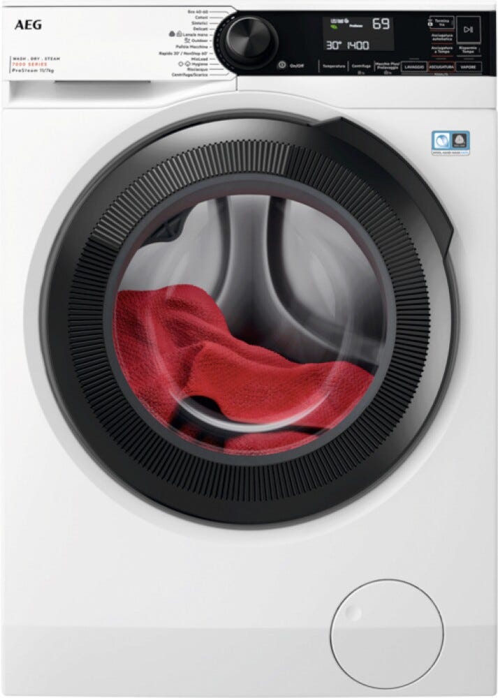 AEG LWR7D1174B Kombi 7000 Prosteam® Lavasciuga cm. 60 - lavaggio 11 kg - asciugatura 7 kg - bianco