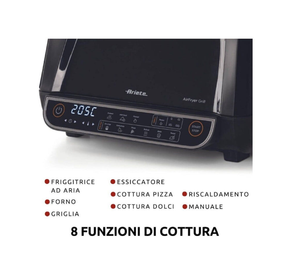 Ariete 4635 Air Fryer Grill Friggitrice ad aria e grill - 8 lt - nero