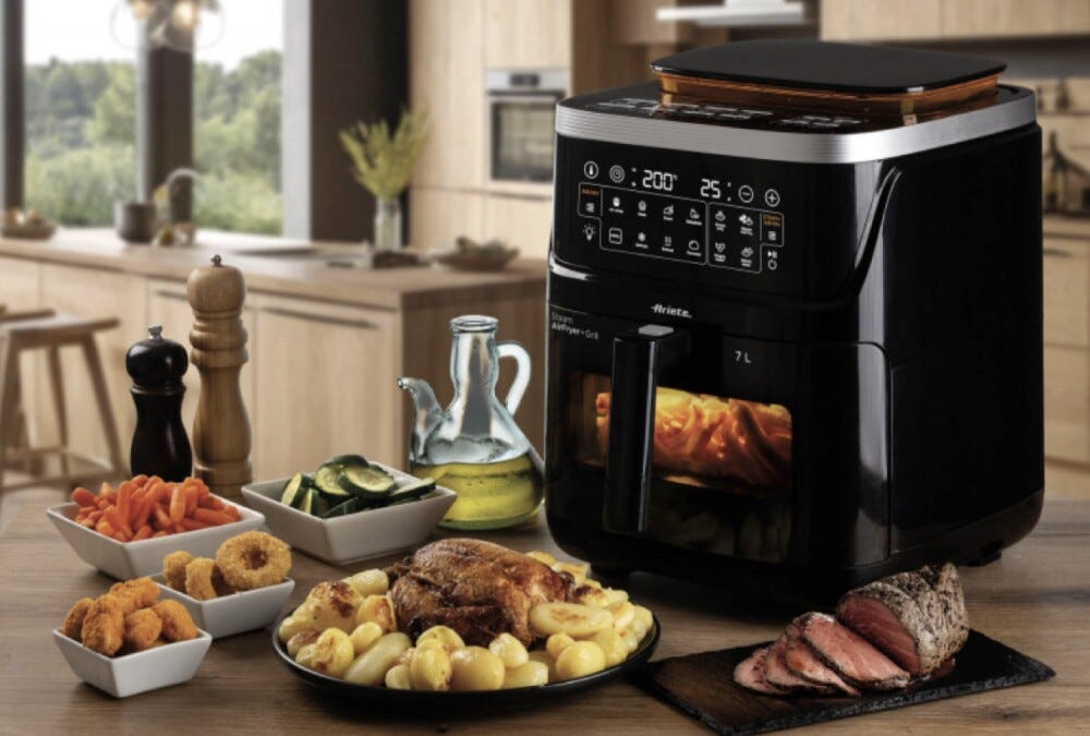 Ariete 4636/00 Friggitrice ad aria con funzione vapore - 7 lt - nero