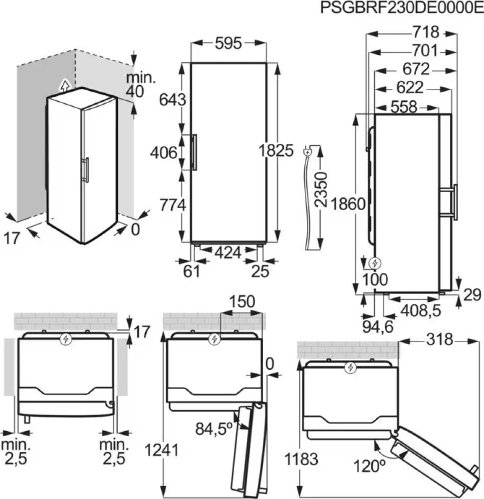 Electrolux LRT7ME39X Serie 700 Frigorifero a libera installazione cm. 60 h. 186 - lt. 390 - inox antimpronta