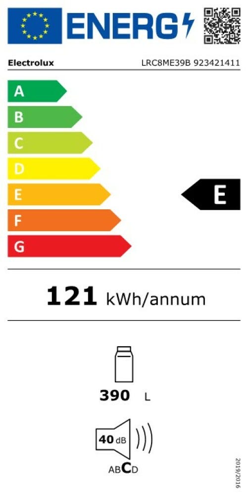 Electrolux LRT7ME39X Serie 700 Frigorifero a libera installazione cm. 60 h. 186 - lt. 390 - inox antimpronta