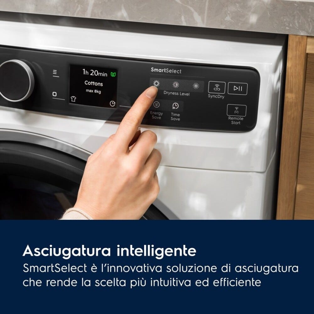 Electrolux EW9H78GCY 900 PerfectCare Asciugatrice cm. 60 - capacità 8 kg - bianco