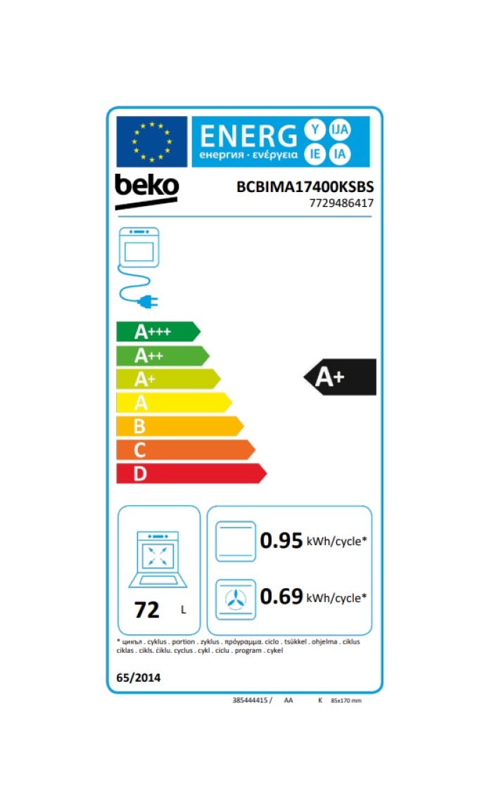 Beko BCBIMA17400KSBS Forno elettrico cm. 59 - nero