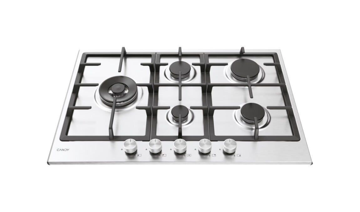 Candy CHG7WL4WTX Moderna Piano cottura a gas cm. 75 - inox
