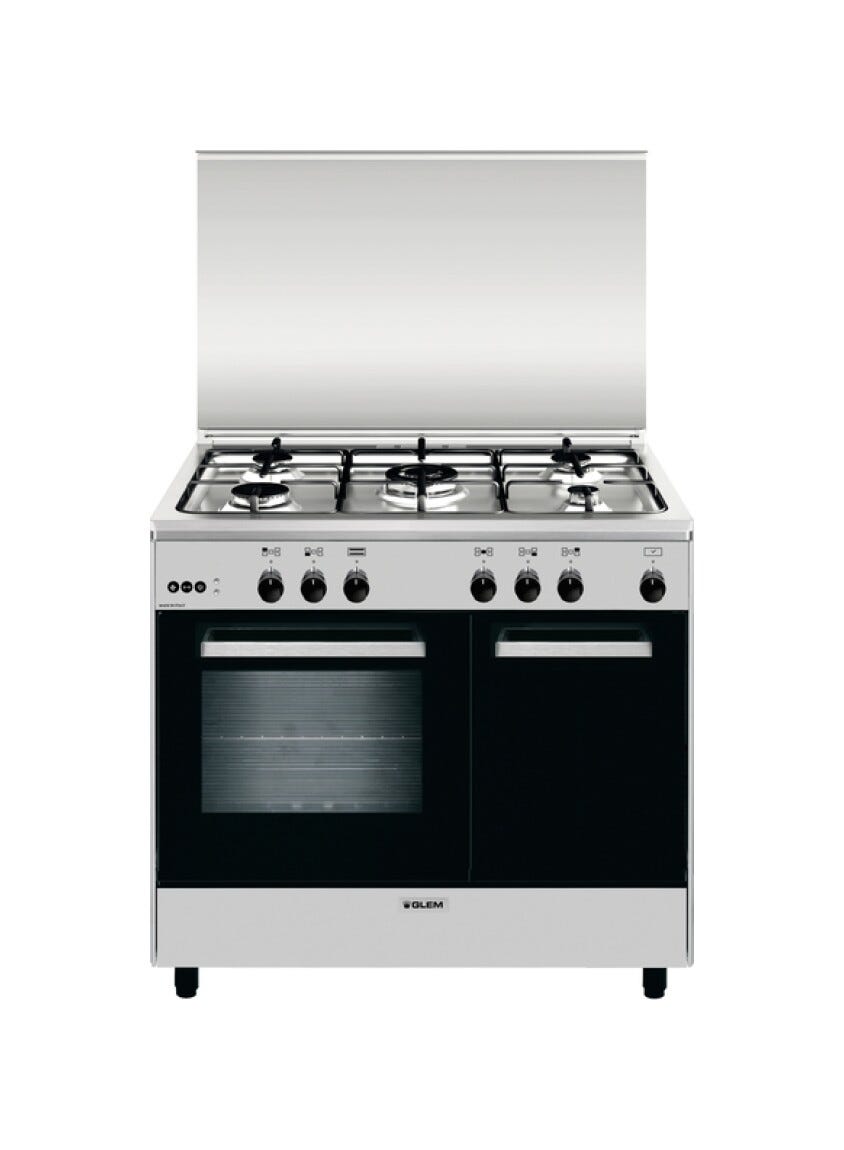 Glem AR965VI Alpha Cucina da accosto cm. 90x60 - 5 fuochi + 1 forno a gas - inox