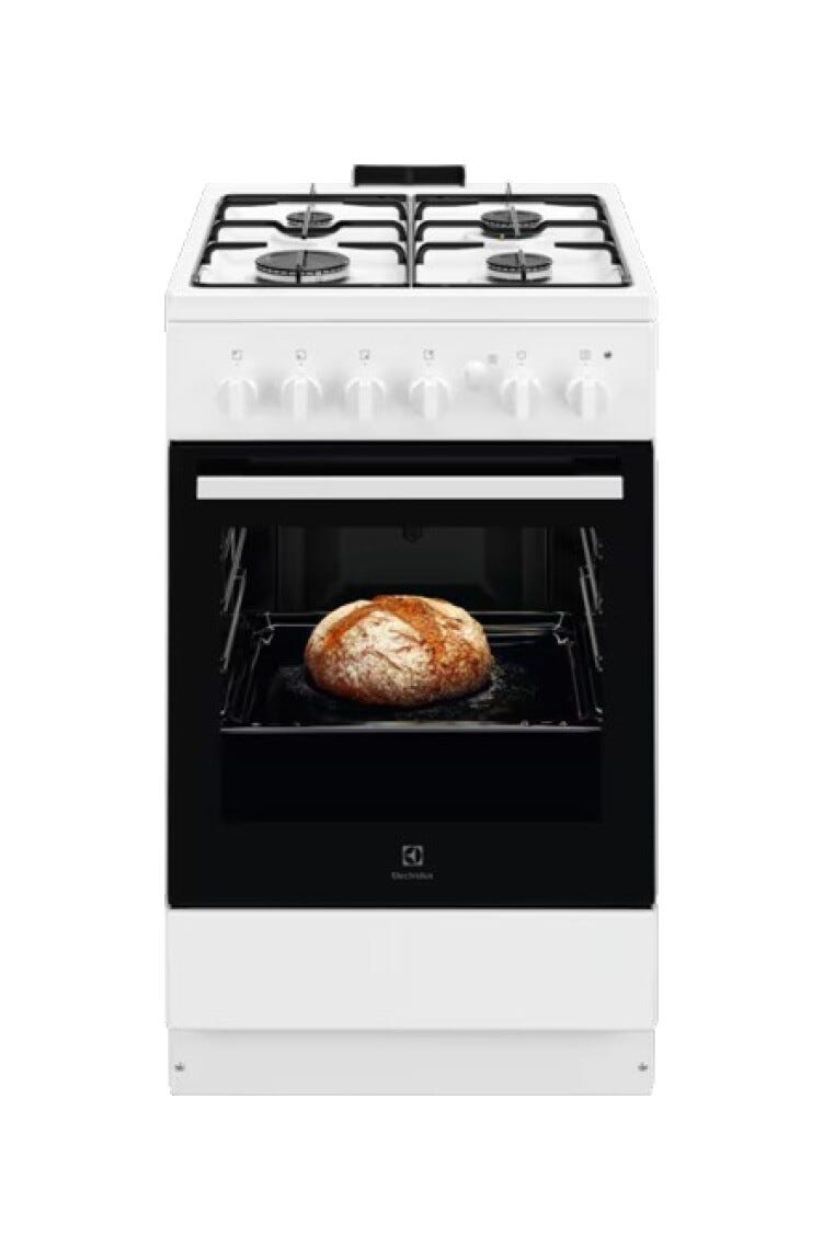 Electrolux LKG500013W Cucina da accosto cm. 50 - 4 fuochi gas + 1 forno a gas - bianco