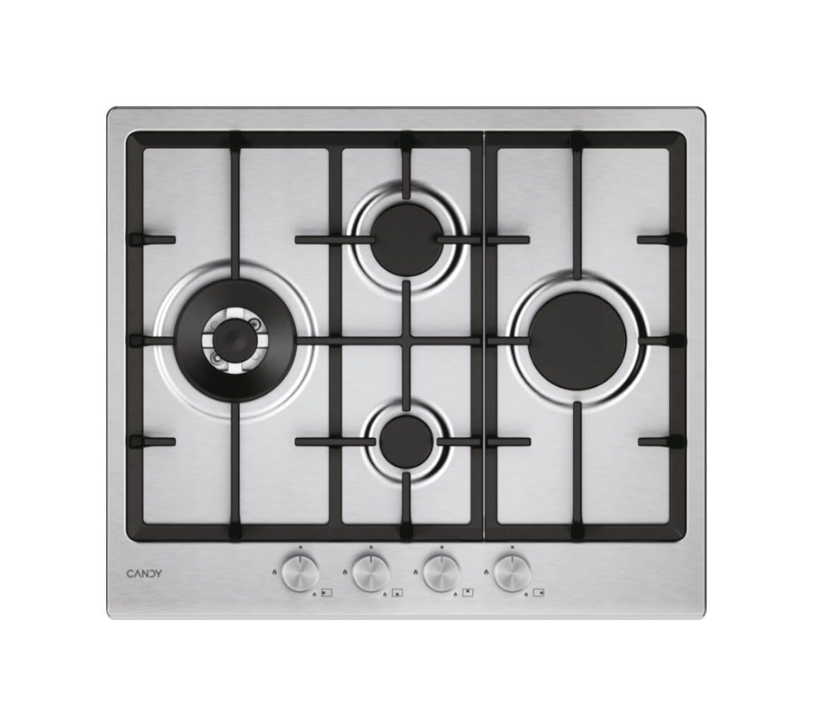 Candy CHG6D4WTX Moderna Piano cottura a gas cm. 60 - inox