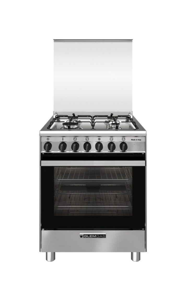 Glem SA664MI6 Specialista Cucina da accosto cm. 60 - 4 fuochi a gas - inox