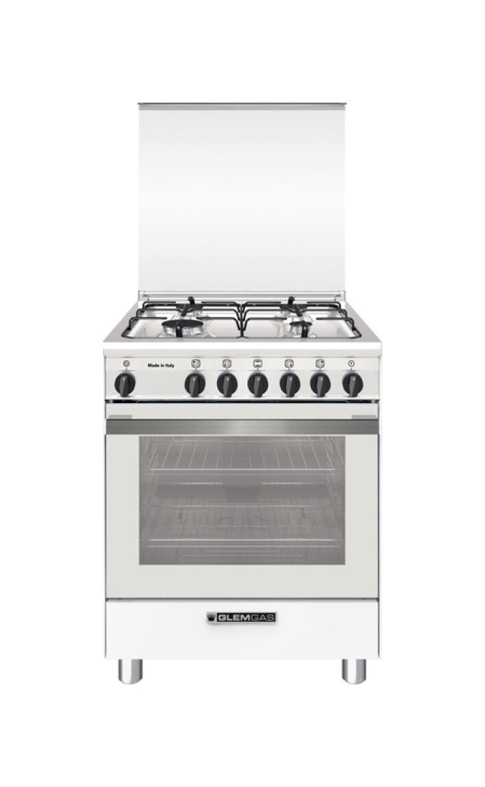 Glem SA664VWH Specialista Cucina da accosto cm. 60 - 4 fuochi a gas - bianco opaco