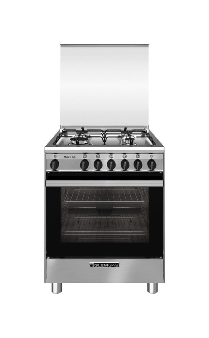 Glem SA66TVI Specialista Cucina da accosto cm. 60 - 4 fuochi a gas - inox