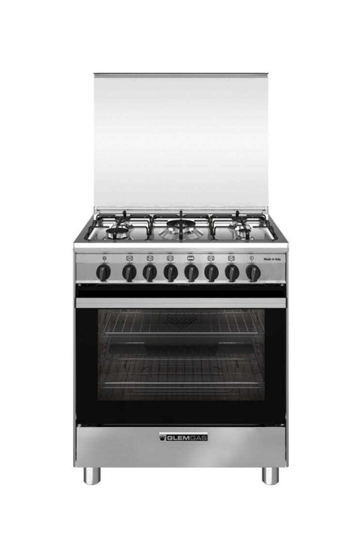 Glem SA765VI Specialista Cucina da accosto cm. 70 - 5 fuochi a gas - inox