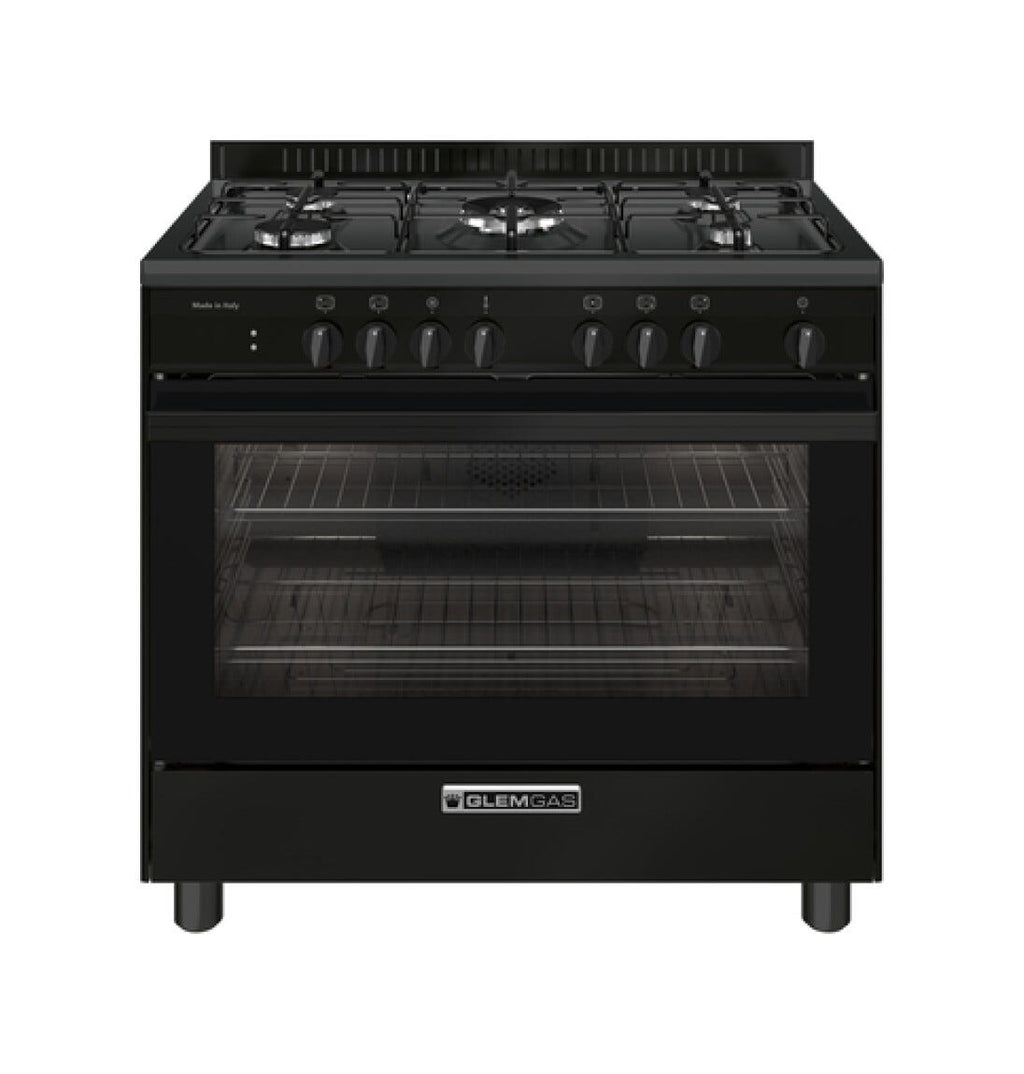 Glem SA965MBK Specialista Cucina da accosto cm. 90 - 5 fuochi a gas - nero opaco