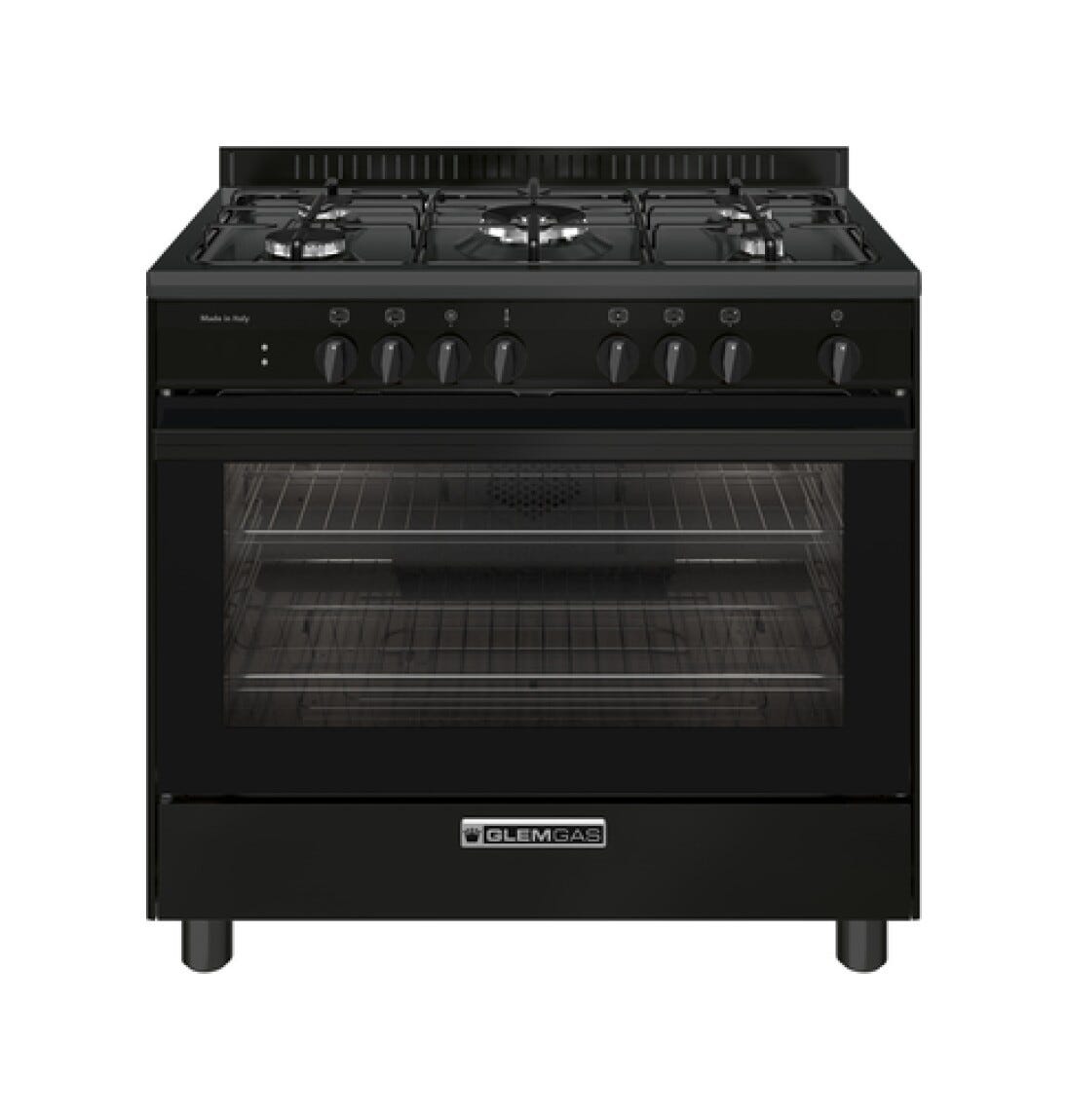 Glem SA965MBK Specialista Cucina da accosto cm. 90 - 5 fuochi a gas - nero opaco