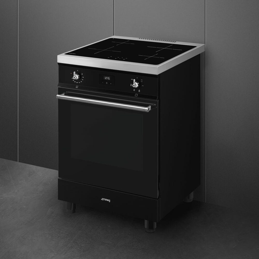 Smeg C6IMBLT2 Classica Cucina da accosto cm.60x60 - 4 zone induzione + 1 forno elettrico - nero