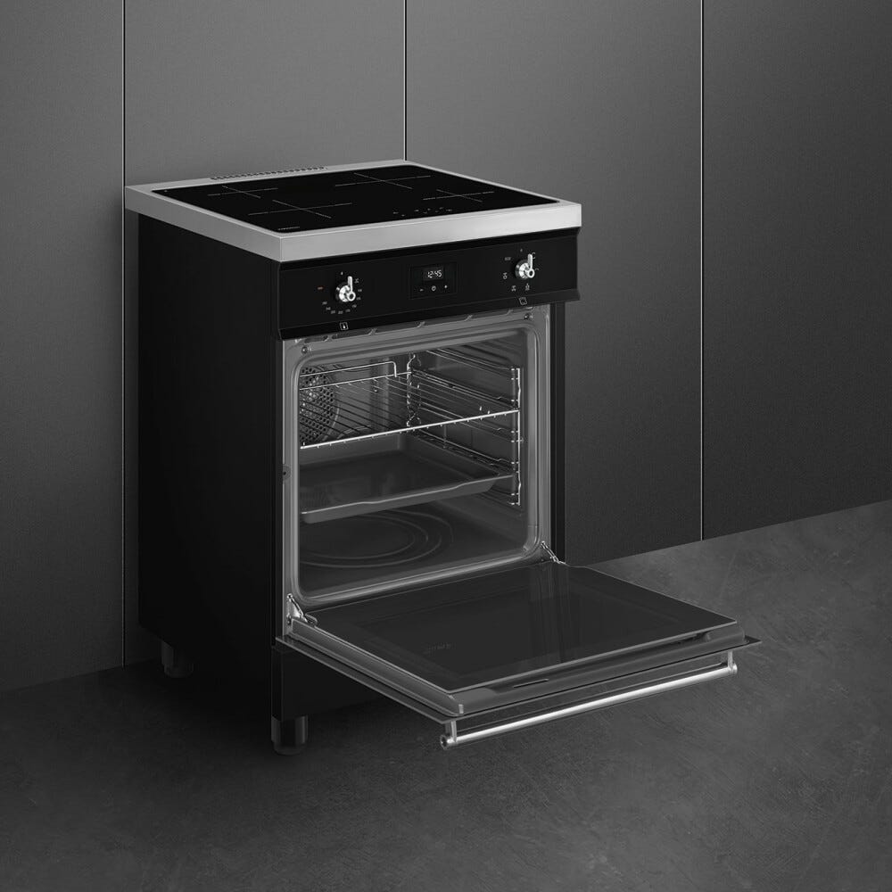 Smeg C6IMBLT2 Classica Cucina da accosto cm.60x60 - 4 zone induzione + 1 forno elettrico - nero