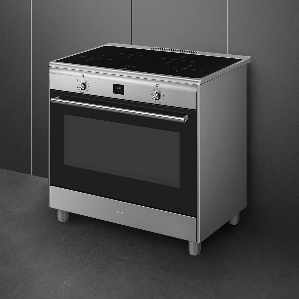 Smeg CG90CIXT Classica Cucina da accosto cm. 90x60 - 4 zone induzione + 1 forno elettrico - inox