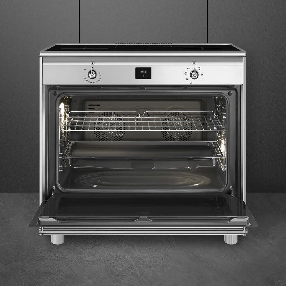 Smeg CG90CIXT Classica Cucina da accosto cm. 90x60 - 4 zone induzione + 1 forno elettrico - inox