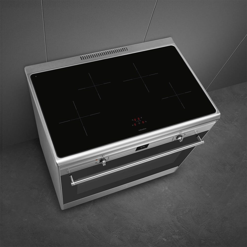 Smeg CG90CIXT Classica Cucina da accosto cm. 90x60 - 4 zone induzione + 1 forno elettrico - inox