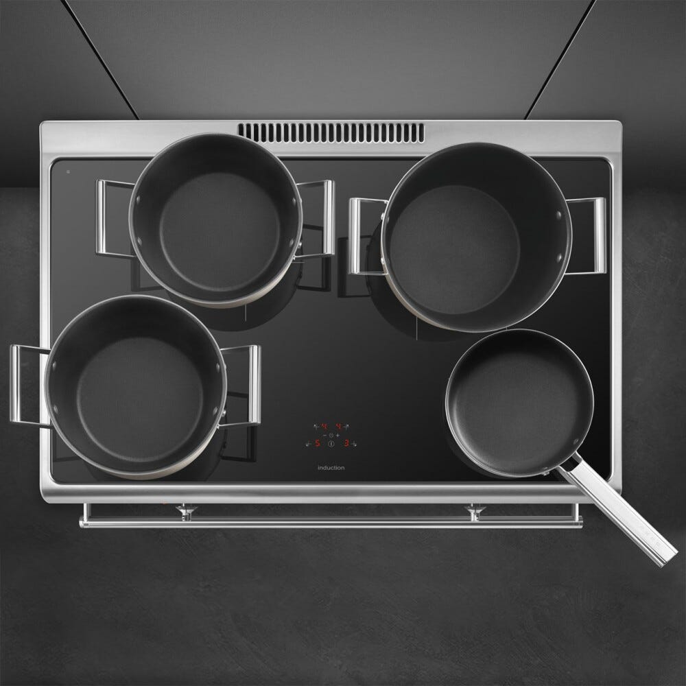 Smeg CG90CIXT Classica Cucina da accosto cm. 90x60 - 4 zone induzione + 1 forno elettrico - inox
