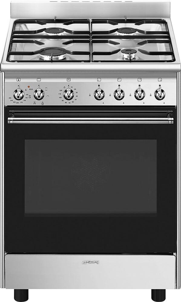 Smeg CX60GMX Classica Cucina da accosto cm. 60x60 - 4 fuochi a gas + 1 forno elettrico - inox