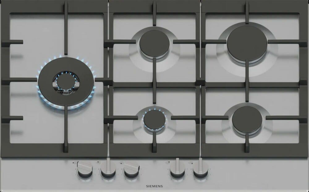 Siemens EC7A5SI90 iq500 Piano cottura a gas cm. 75 - inox