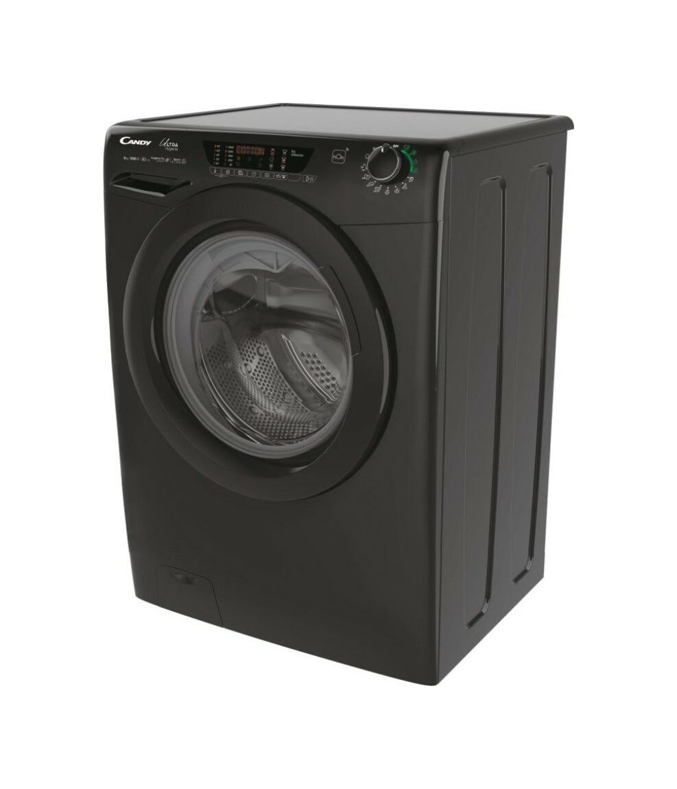 Candy HE1584TWMBB6-S Lavatrice cm. 60 - capacità 8 kg - nero lucido
