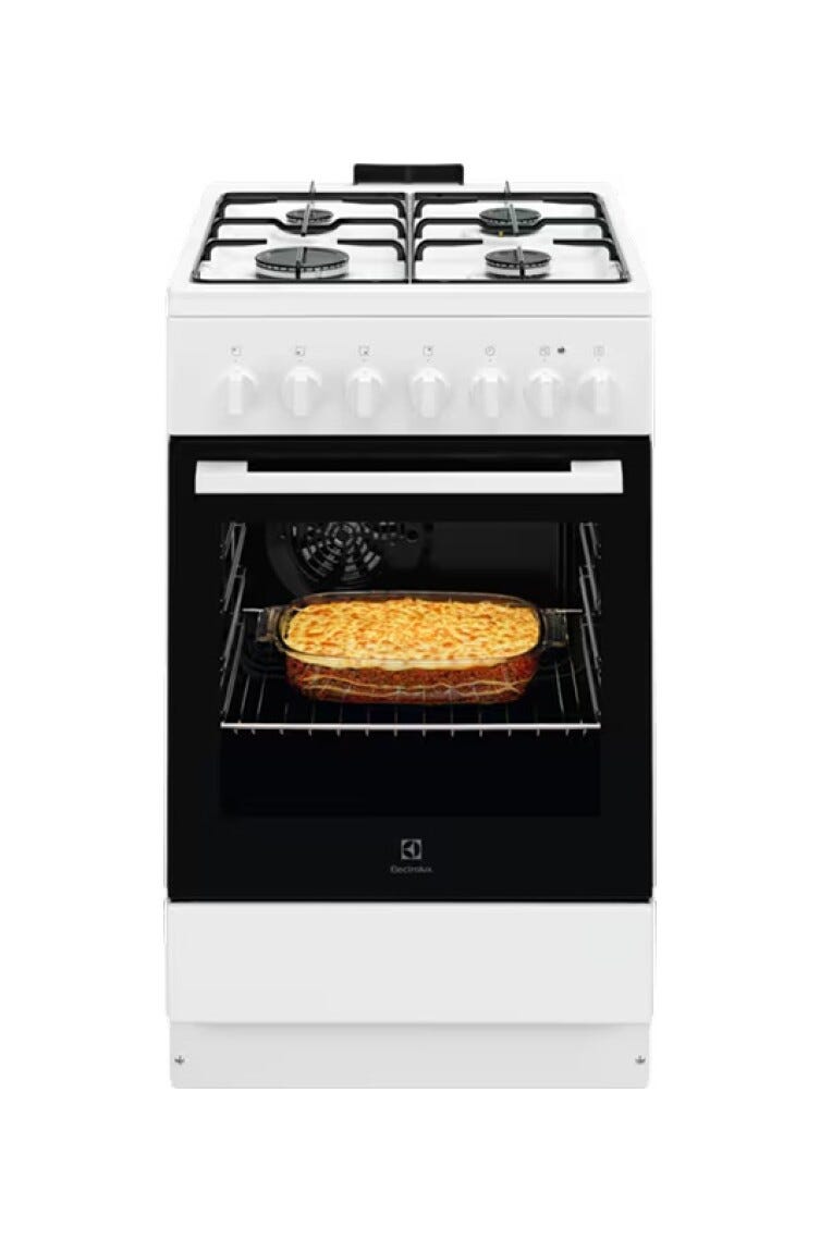Electrolux LKK520032W Cucina da accosto cm. 50 - 4 fuochi gas + 1 forno elettrico - bianca