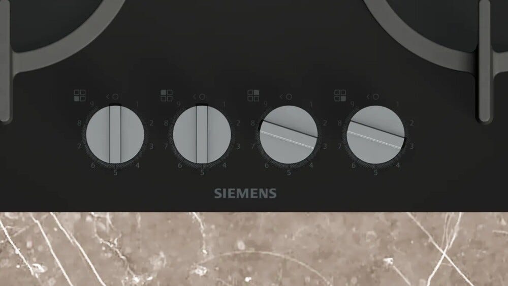 Siemens EP6A6HI10 iq500 Piano cottura a gas cm. 59 - vetro nero