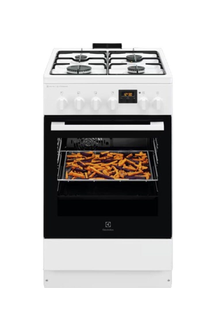 Electrolux LKK560232W serie 600 Cucina da accosto cm. 50 - 4 fuochi gas + 1 forno elettrico - bianco