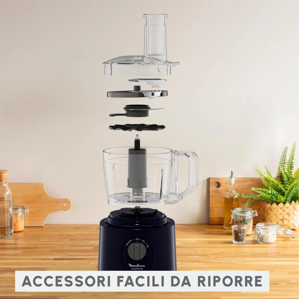 Moulinex FP242810 Easy Force Robot da cucina multifunzione - 2,4 lt - nero