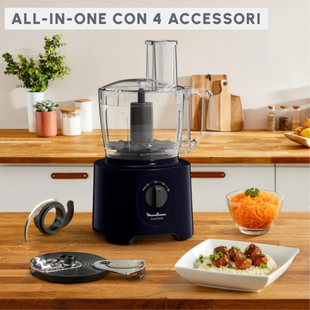 Moulinex FP242810 Easy Force Robot da cucina multifunzione - 2,4 lt - nero