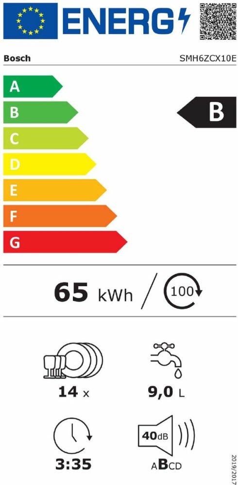 Bosch SMH6ZCX10E 6 Lavastoviglie integrata totale cm. 60 - 14 coperti - cerniere sliding