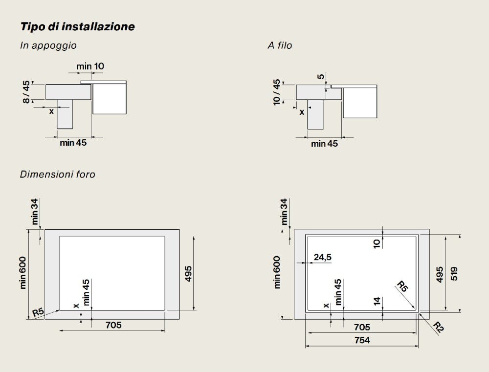 Falmec BRERA 75 COOKING SYSTEM Piano cottura a induzione cm 75 con cappa integrata da 800 m3/h - vetroceramica nero lucido